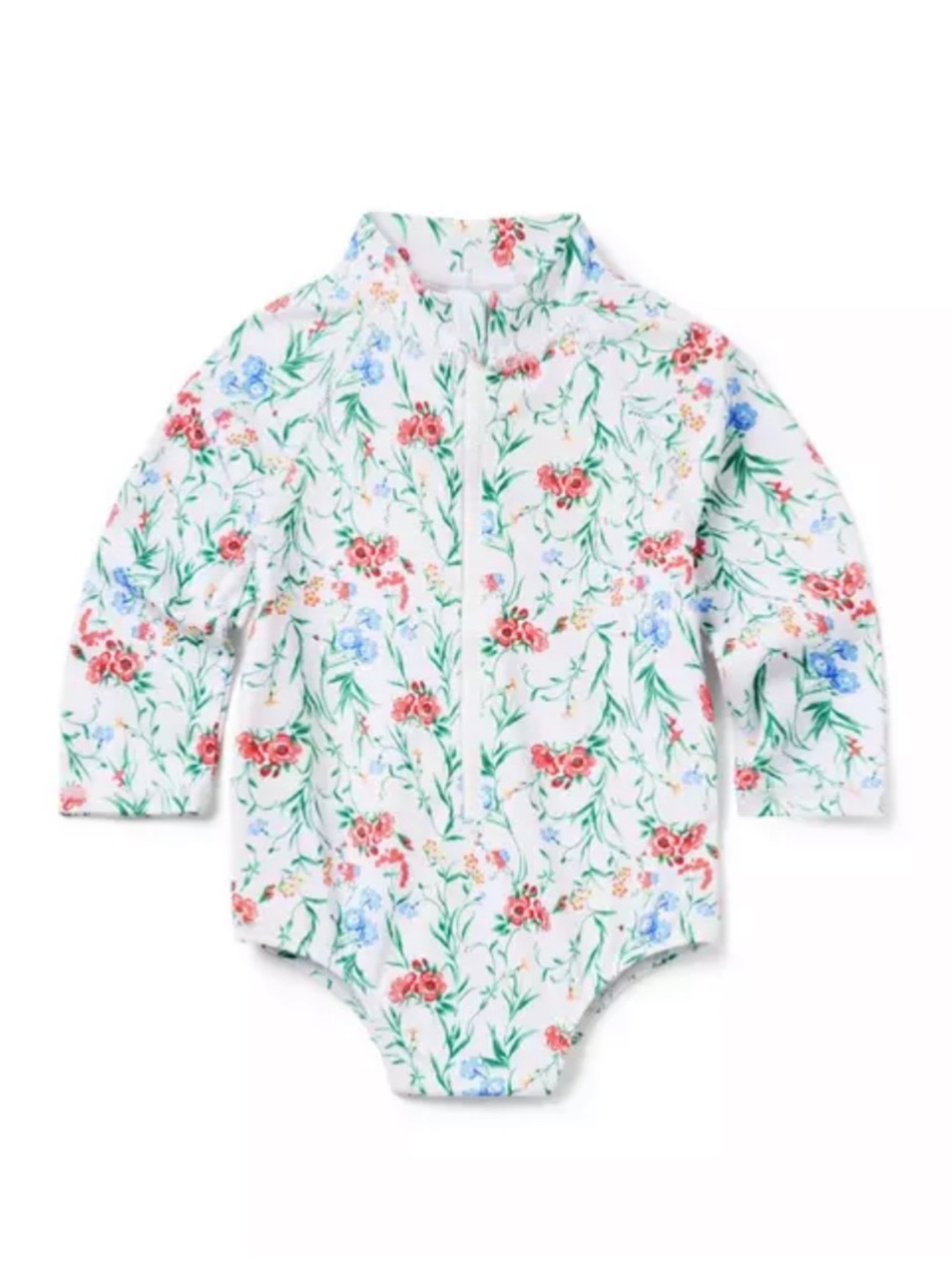 Janie and Jack Ruffle Butt One-Piece Swimsuit Rash Guard (6-12 month)